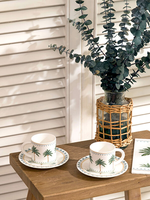 LCW HOME Porcelain Coffee Cup Set for 2 People