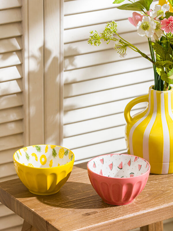 LCW HOME Meyve Desenli Porselen Kase 2'li 11 cm