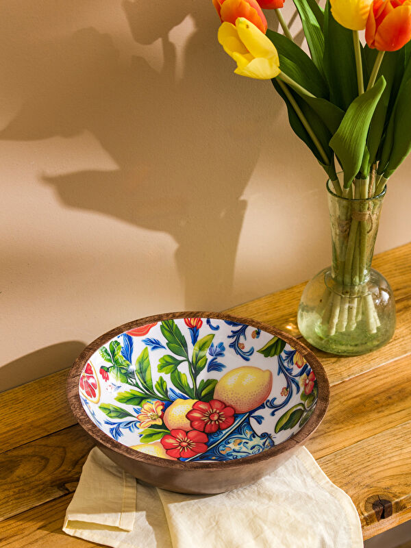 LCW HOME Baskılı Ahşap Kase 25 cm