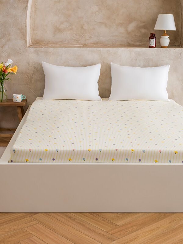 LCW HOME Patterned Fitted Double Bed Sheet