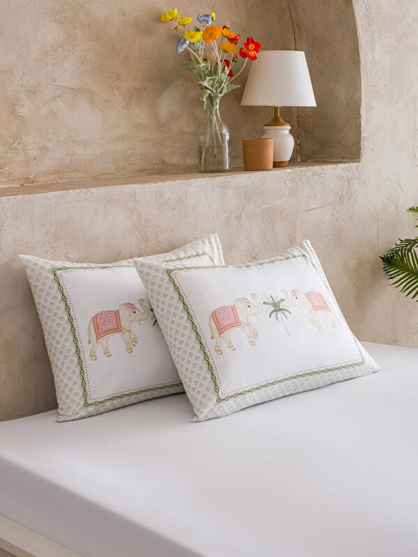 LCW HOME Fil Baskılı Pamuklu Yastık Kılıfı 50x70 cm 2'li