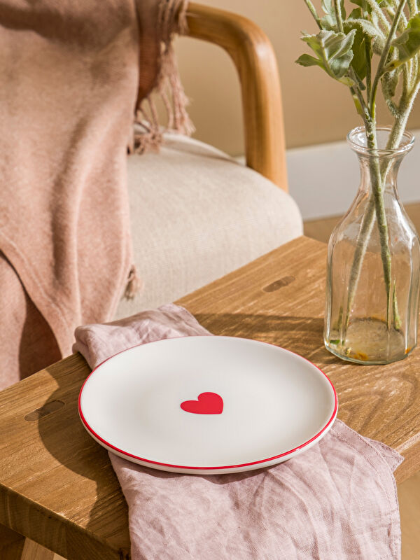 LCW HOME Kalp Baskılı Seramik Tabak 16 cm