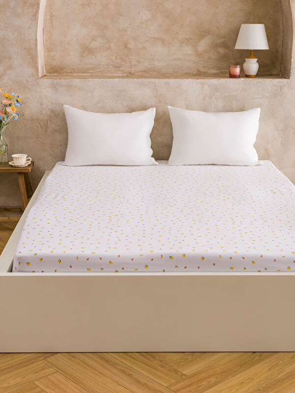 LCW HOME Limon Desenli Çift Kişilik Çarşaf