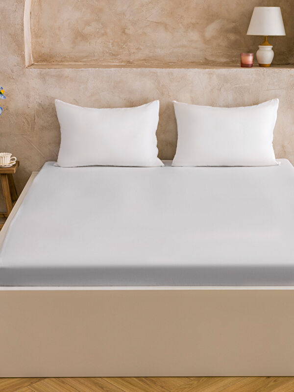 LCW HOME Poplin Çift Kişilik Lastikli Çarşaf 100x200x30 Cm