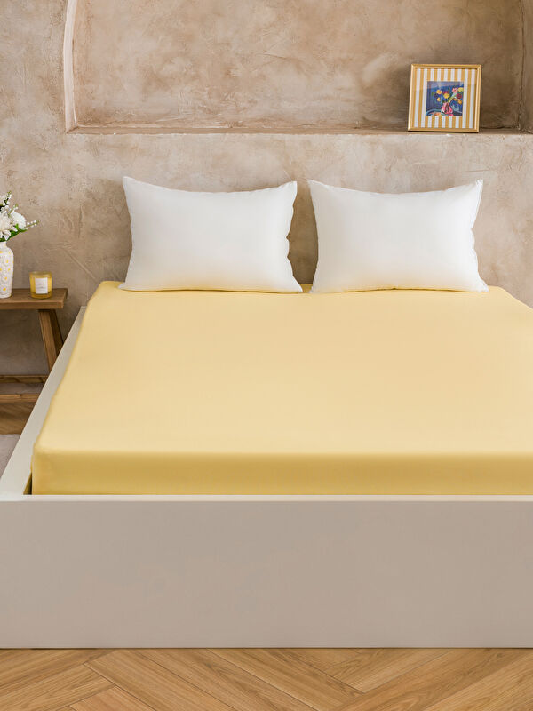 LCW HOME Poplin Çift Kişilik Lastikli Çarşaf 100x200x30 Cm