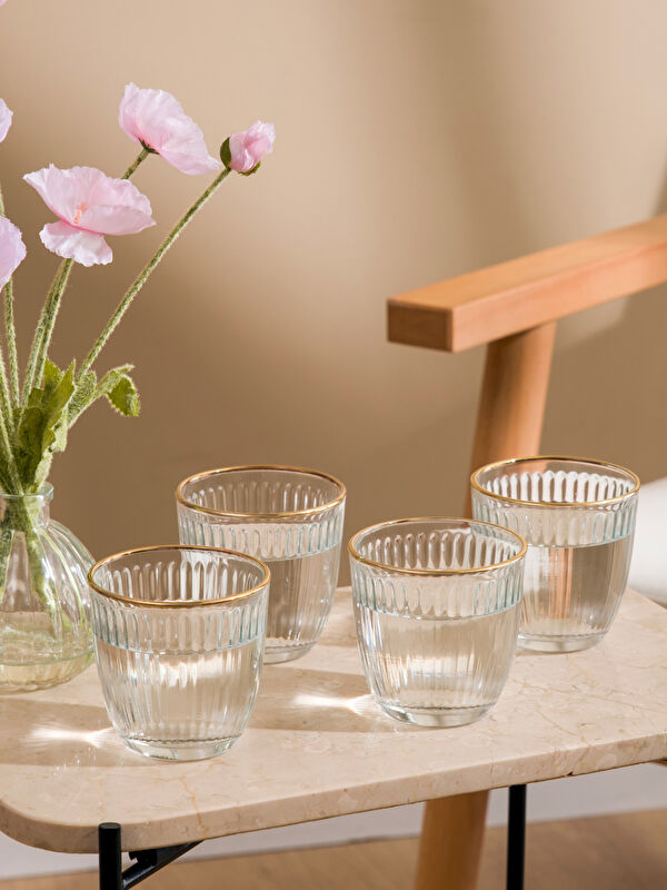 LCW HOME طقم من ٤ أكواب زجاجية، سعة ٢٨٠ مل
