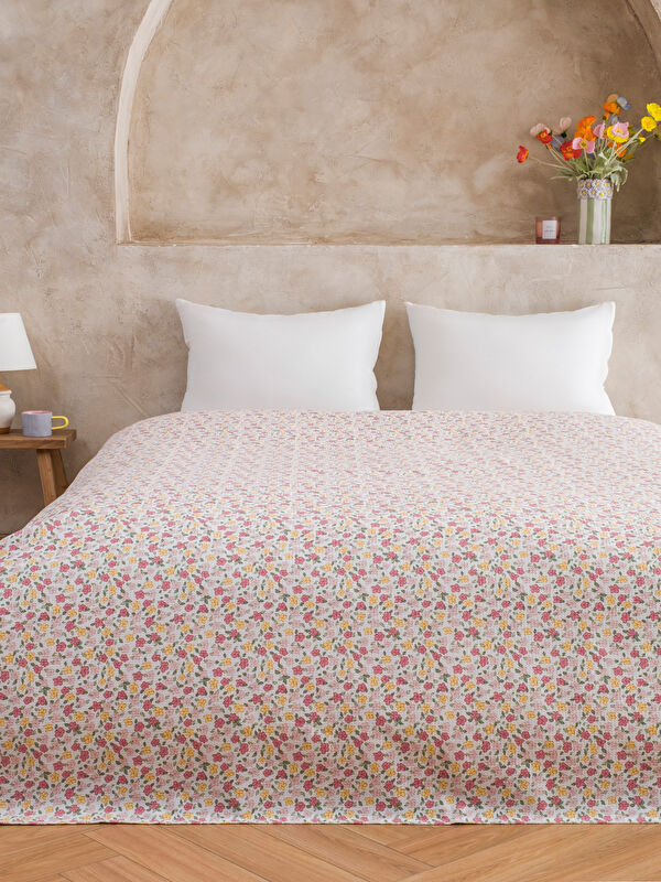 LCW HOME Çiçek Desenli Pamuklu Çift Kişilik Pike