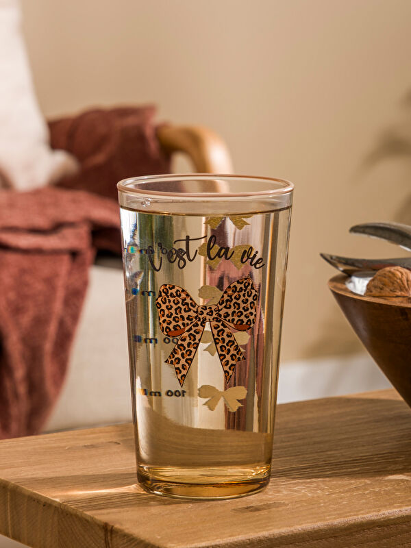 LCW HOME كوب ماء زجاجي مطبوع