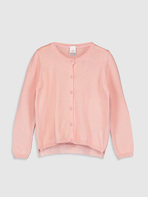 LCW baby Crew Neck Long Sleeve Baby Girl Knitwear Cardigan