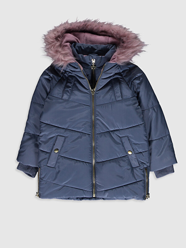LCW Kids Қыз түкті капюшонды пальто