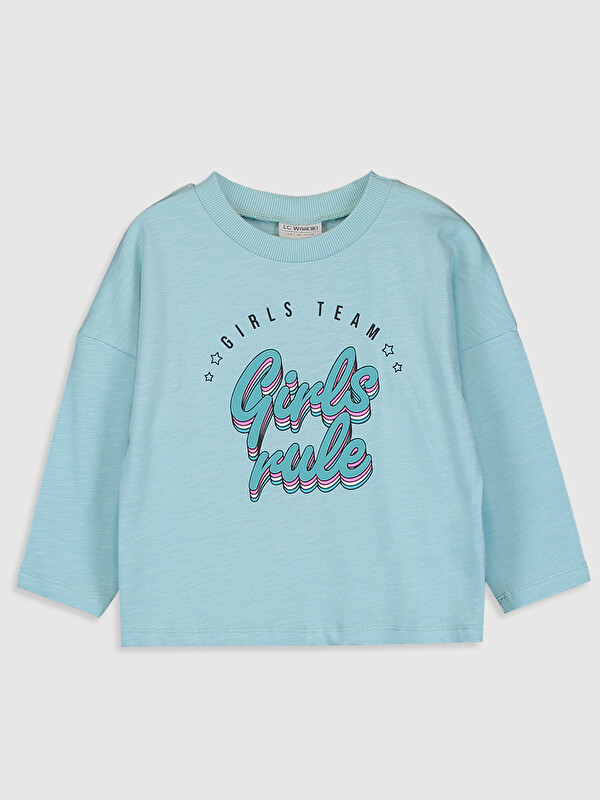 LCW Kids Girl's Printed Cotton T-Shirt