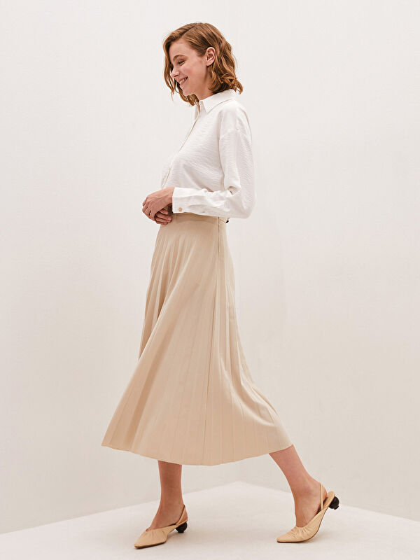 LCW Modest Plissierter Rock mit Gummizug an der Taille
