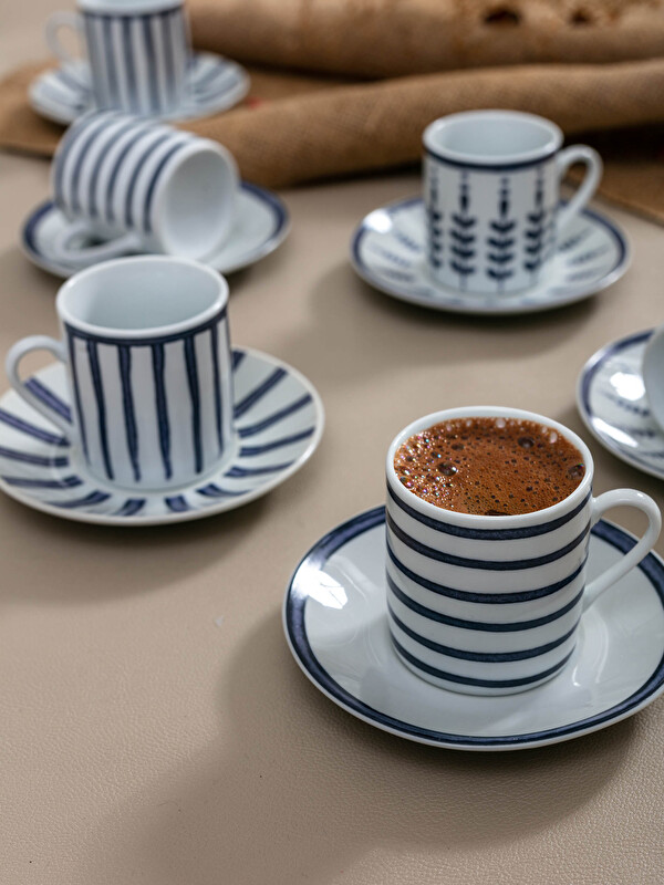 LCW HOME Set de Cești de Cafea Turcească din Porțelan Imprimat de 6 5x5 Cm