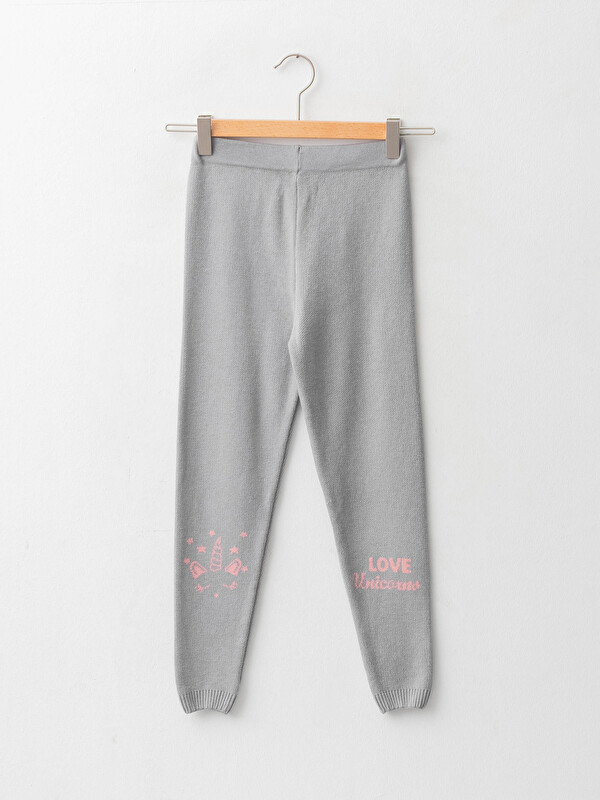 LCW Kids Elastic Waist Patterned Girls' Knitwear Leggings