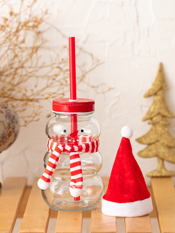 LCW HOME Verre à soda de Noël avec paille et couvercle