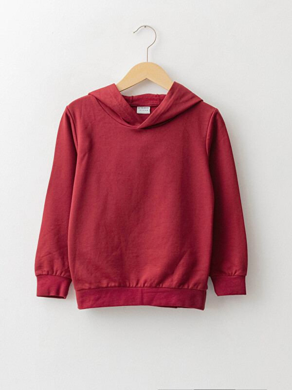 LCW Kids Hooded Basic Long Sleeve Boy Sweatshirt