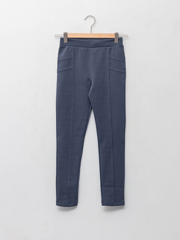 LCW Kids Girls' Basic Leggings Trousers with Elasticated Waist