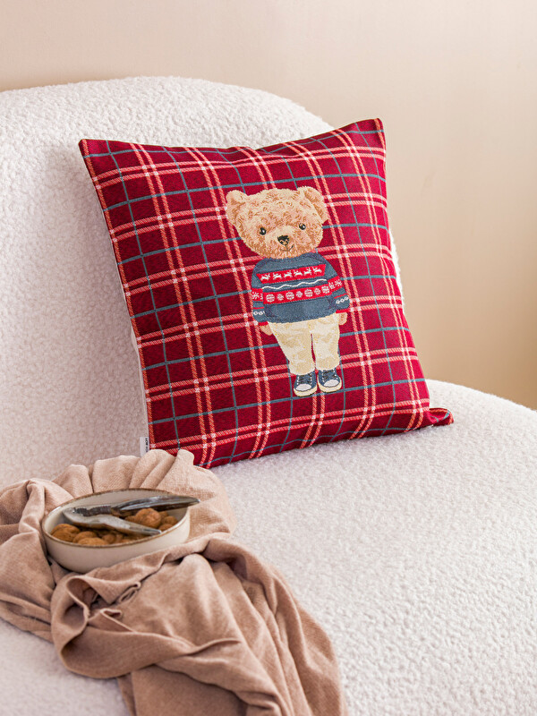 LCW HOME Teddy Bear Printed Throw Pillow Case 45x45 Cm