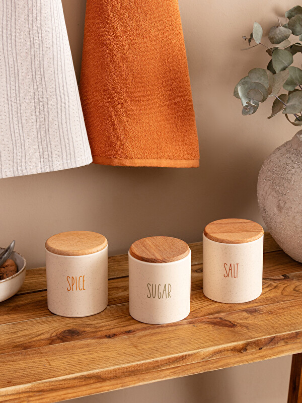 LCW HOME Printed Ceramic Food Storage Container Set 3-packs