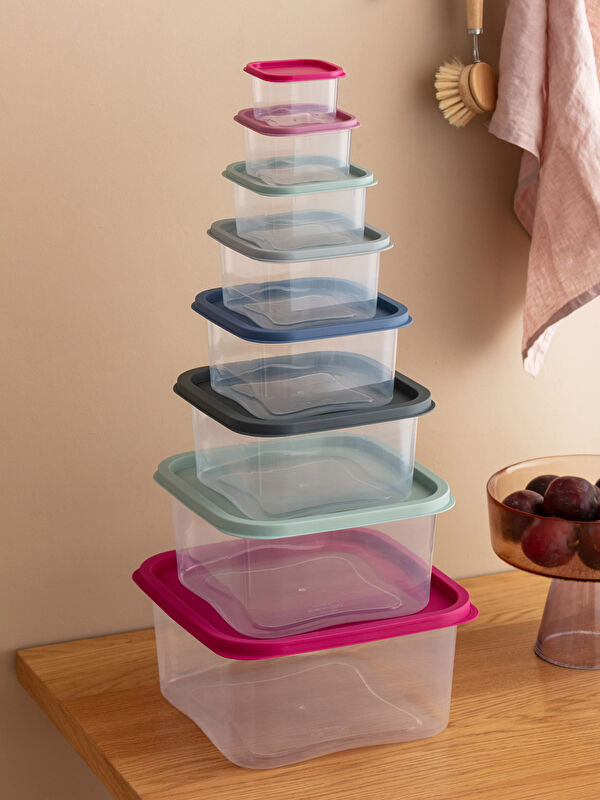 LCW HOME Renkli Kapaklı Saklama Kabı Seti 8'li -W3GB84Z8-F9C | LCW