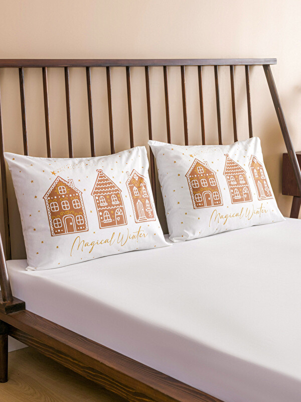 LCW HOME غطاء وسادة قطني مطبوع عبوتان 50x70 سم