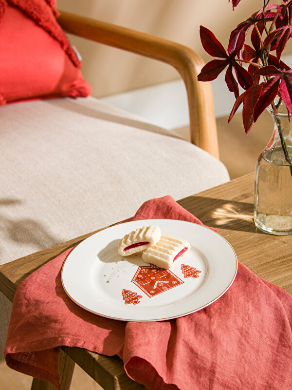 LCW HOME Printed Porcelain Cake Plate 19 cm