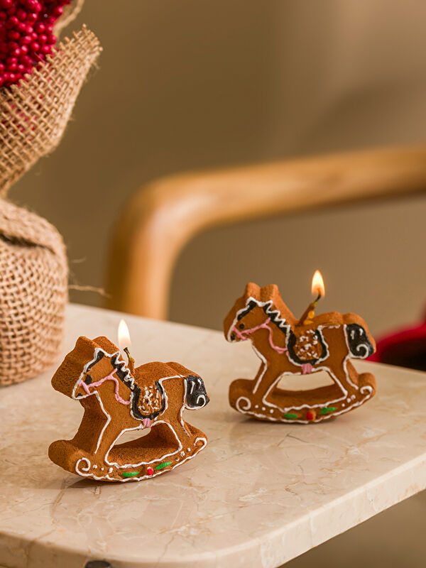 LCW HOME Carousel Figure Decorative Candle 2 Pack