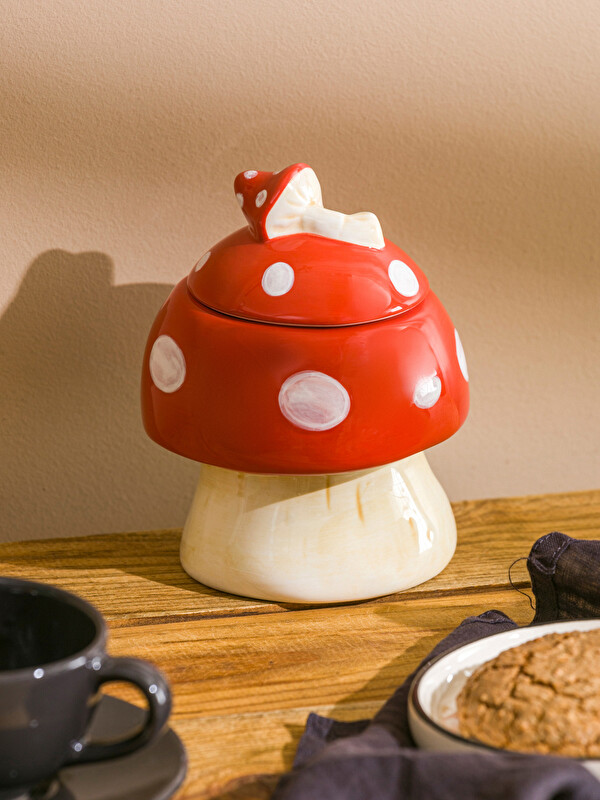 LCW HOME Mushroom Figured Ceramic Storage Container 14 cm