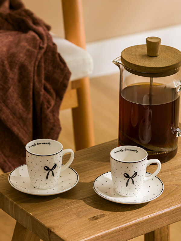 LCW HOME 2-Person Porcelain Coffee Cup Set 90 ml