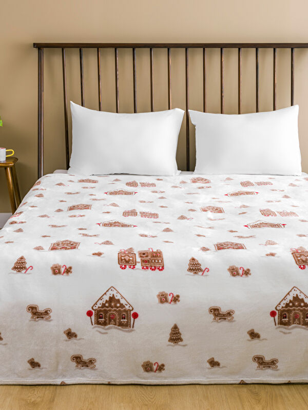 LCW HOME Kurabiye Baskılı Çift Kişilik Battaniye 200x220 cm