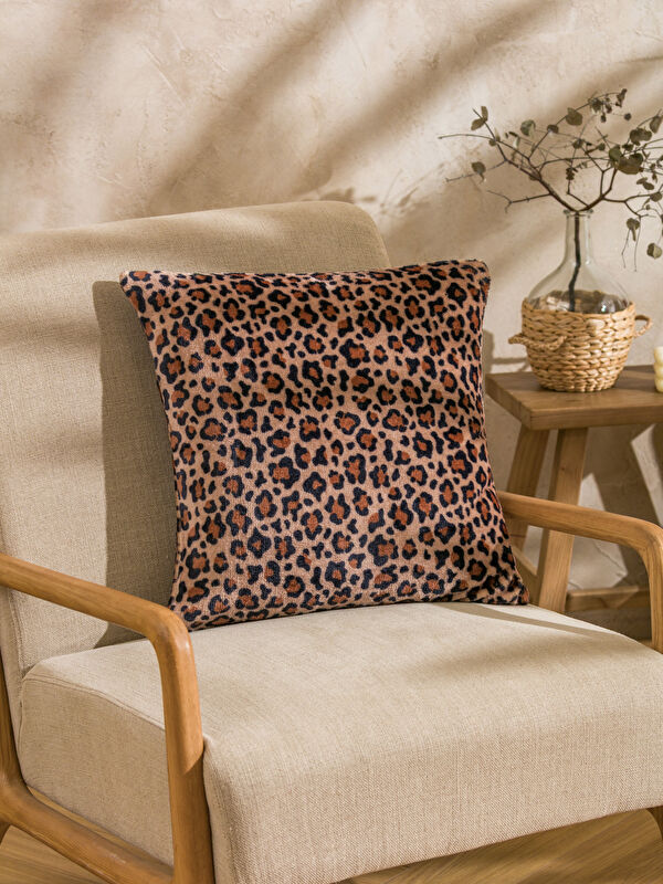 LCW HOME Leopar Desenli Kırlent Kılıfı 45x45 cm