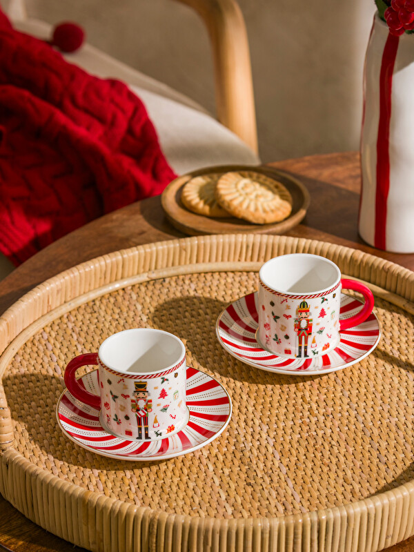 LCW HOME سێتی کوپێکی قاوە و کوپێکی قاوە چاپکراو