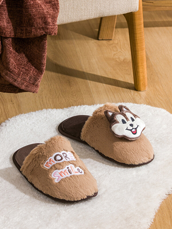 LCW STEPS Nakışlı Pelüş Kadın Ev Terliği