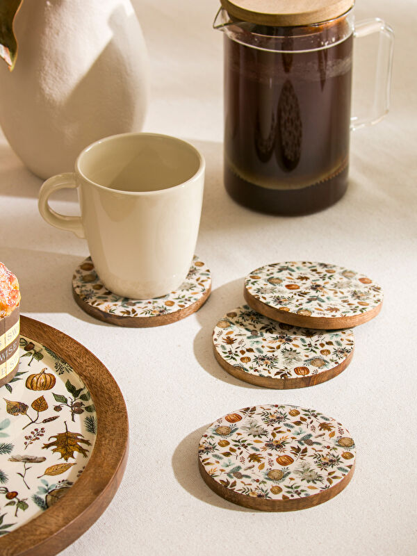 LCW HOME Floral Decorative Coaster 4-packs