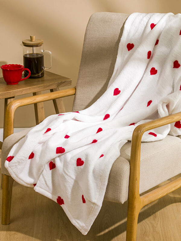 LCW HOME Плед для тв с принтом сердечек 100x150 см