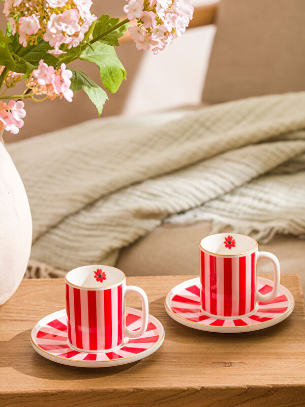 LCW HOME Baskılı 2 Kişilik Porselen Kahve Fincan Takımı