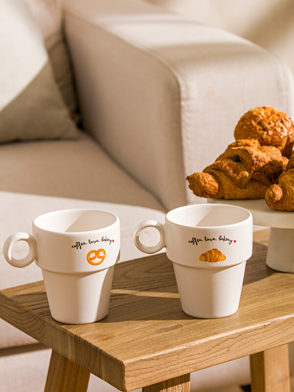 LCW HOME Štampane keramičke šolje set 2-pakovanja 280 ml