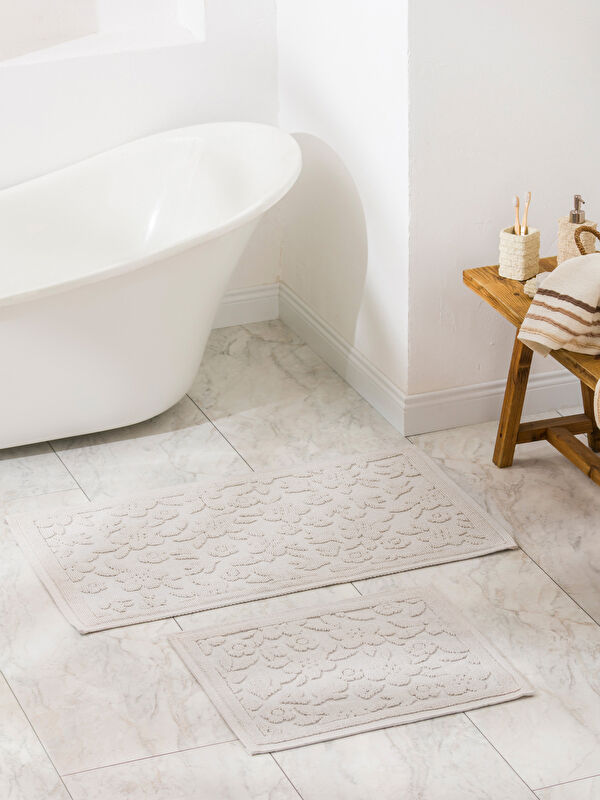 LCW HOME Çiçek Desenli Banyo Paspası Seti 2'li