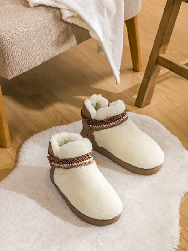 Lcw Steps Beyaz Lcw Steps Süet Görünümlü Kadın Ev Botu