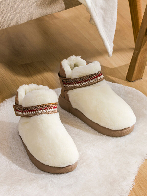 Lcw Steps Beyaz Lcw Steps Süet Görünümlü Kadın Ev Botu