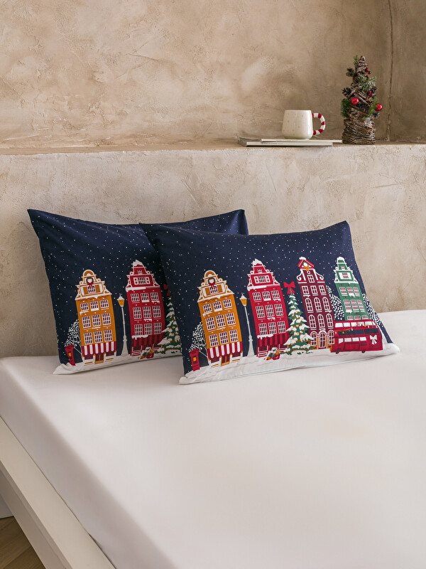 LCW HOME Yılbaşı Temalı Pamuklu Yastık Kılıfı 2'li 50x70 cm