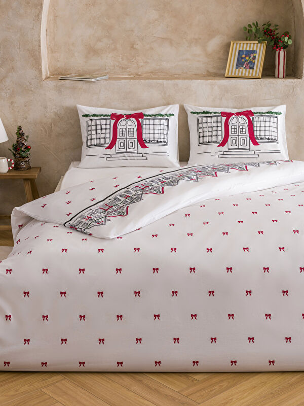 LCW HOME Bow Printed Double Duvet Cover Set