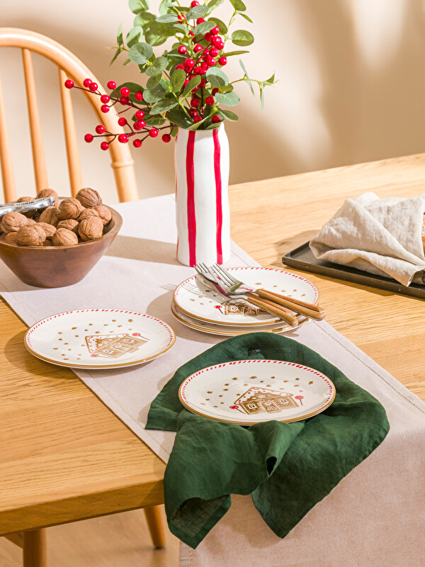 LCW HOME Tanjir za tortu Štampano Cookie House 21 cm Pakovanje od 4 komada
