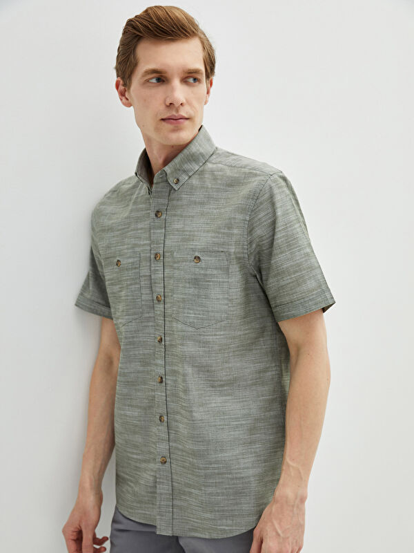 LCWAIKIKI Basic Regular Fit Short Sleeve Poplin Men's Shirt