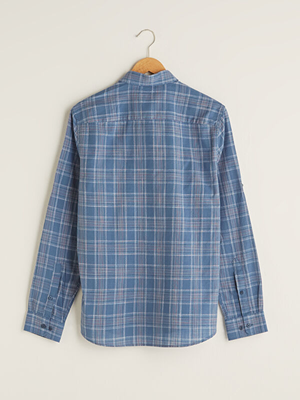LCWAIKIKI Classic Slim Fit Long Sleeve Plaid Poplin Men's