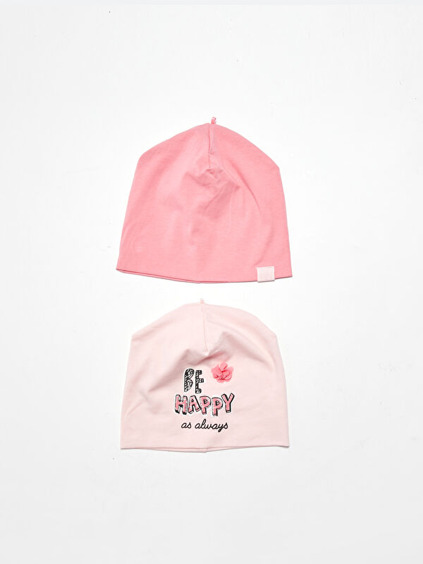 LCW baby Cotton Baby Girl Beanie 2 Pieces