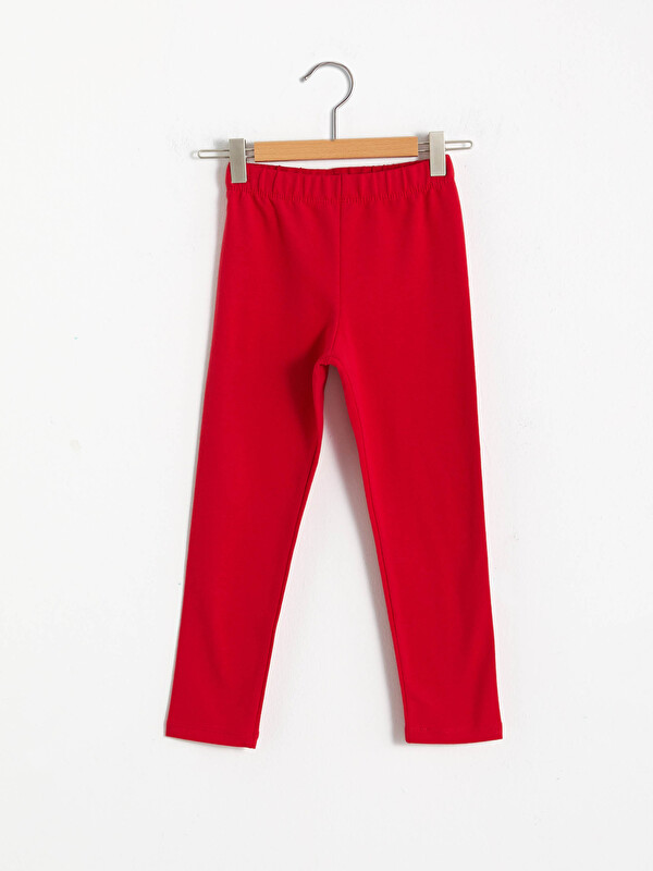 LCW Kids Elastic Waist Basic Cotton Girl Long Leggings