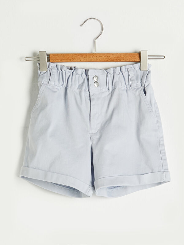 LCW Kids Basic Gabardine Girl Shorts With Elastic Waist