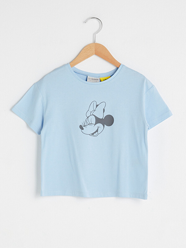 LCW Kids Crew Neck Minnie Mouse Printed Short Sleeve Girls' T-Shirt