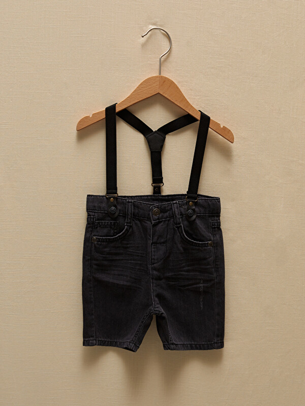 LCW baby Low Crotch Fit Basic Baby Boy Jean Shorts and Pants Strap 2 Pieces
